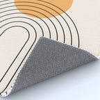 Geometric Lines in Black and Beige 29 (Rainbow and Sun Abstraction) Rug Gallery Image 4