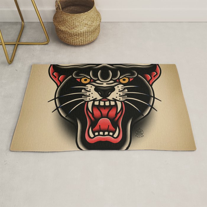 Traditional Tattoo Panther  Rug Gallery Image 1