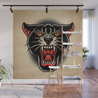 Traditional Tattoo Panther  Wall Mural Gallery Image 1
