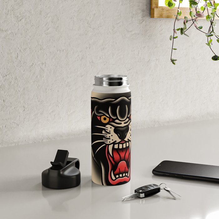 Traditional Tattoo Panther  Water Bottle Gallery Image 4