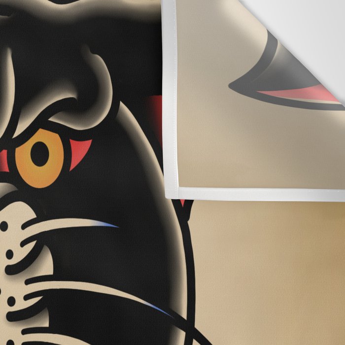 Traditional Tattoo Panther  Wall Tapestry Gallery Image 3