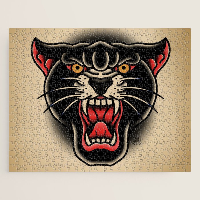 Traditional Tattoo Panther  Jigsaw Puzzle Gallery Image 1