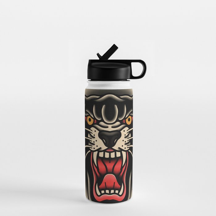 Traditional Tattoo Panther  Water Bottle Gallery Image 1