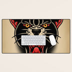 Traditional Tattoo Panther  Desk Mat Gallery Image 1