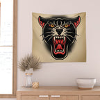 Traditional Tattoo Panther  Wall Tapestry Gallery Image 2
