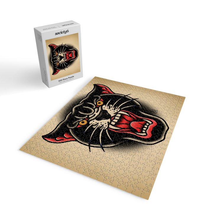 Traditional Tattoo Panther  Jigsaw Puzzle Gallery Image 2