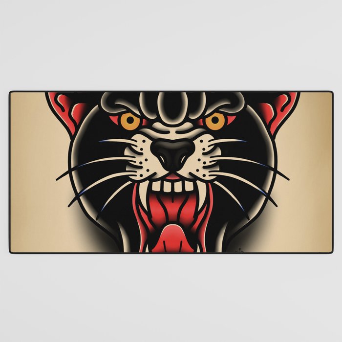 Traditional Tattoo Panther  Desk Mat Gallery Image 3