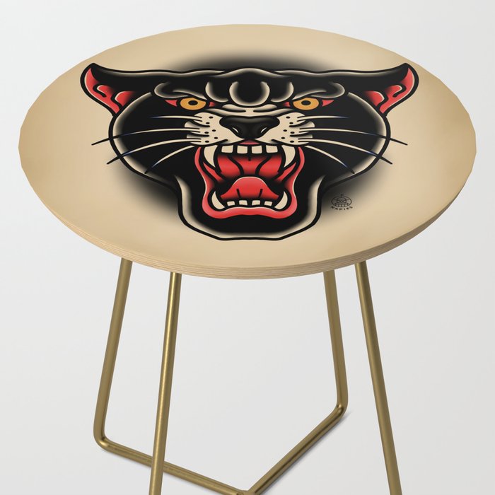 Traditional Tattoo Panther  Side Table Gallery Image 2