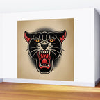 Traditional Tattoo Panther  Wall Mural Gallery Image 2