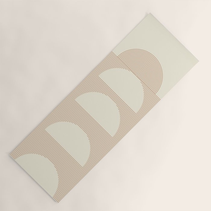 Geometric lines in Shades of Coffee and Latte 4 (Sunrise and Sunset) Yoga Mat Gallery Image 1