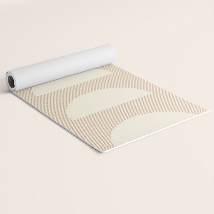 Geometric lines in Shades of Coffee and Latte 4 (Sunrise and Sunset) Yoga Mat Gallery Image 2