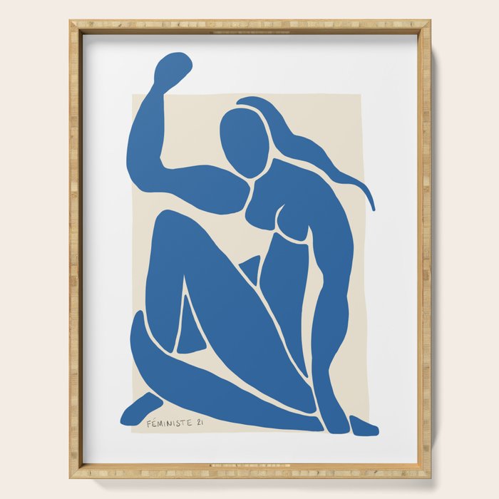 NUDE FEMINISTE - Feminist Art - Matisse Nude Blue Serving Tray Gallery Image 1