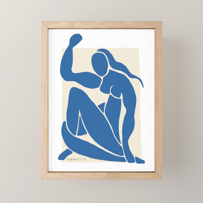 NUDE FEMINISTE - Feminist Art - Matisse Nude Blue Mini Art Print Gallery Image 1