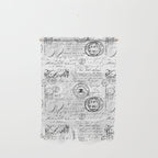 Vintage handwriting black and white Wall Hanging Gallery Image 1
