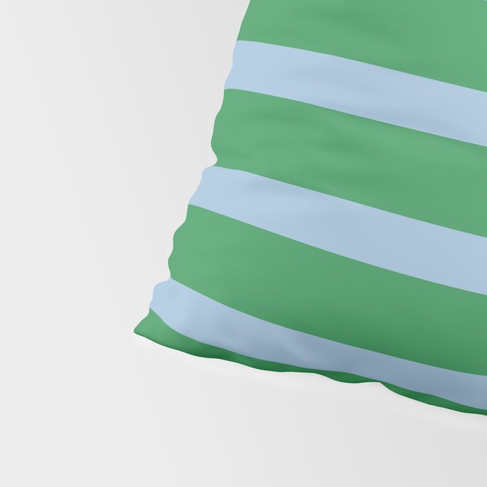 Mixed Stripe Pattern in Green, Pastel Pink, and Baby Blue Pillow Sham Gallery Image 4