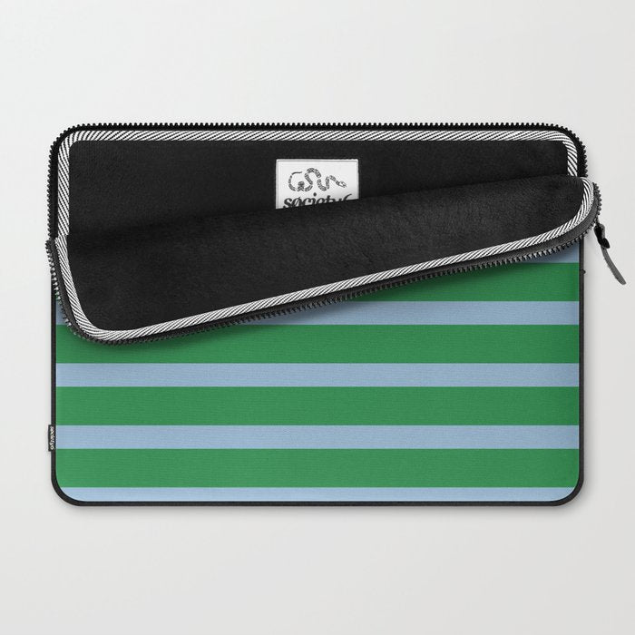 Mixed Stripe Pattern in Green, Pastel Pink, and Baby Blue Laptop Sleeve Gallery Image 2