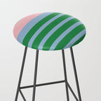 Mixed Stripe Pattern in Green, Pastel Pink, and Baby Blue Stool Gallery Image 2