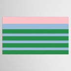 Mixed Stripe Pattern in Green, Pastel Pink, and Baby Blue Tablecloth Gallery Image 2