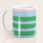 Mixed Stripe Pattern in Green, Pastel Pink, and Baby Blue Coffee Mug Gallery Image 3