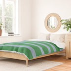 Mixed Stripe Pattern in Green, Pastel Pink, and Baby Blue Duvet Cover Gallery Image 2