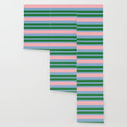 Mixed Stripe Pattern in Green, Pastel Pink, and Baby Blue Wallpaper Gallery Image 3