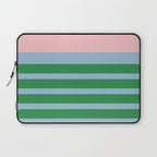 Mixed Stripe Pattern in Green, Pastel Pink, and Baby Blue Laptop Sleeve Gallery Image 1