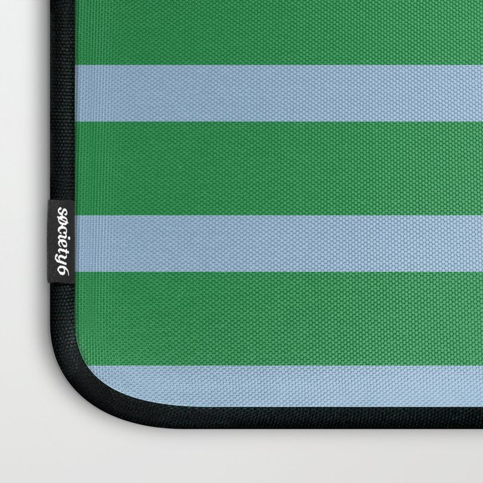 Mixed Stripe Pattern in Green, Pastel Pink, and Baby Blue Laptop Sleeve Gallery Image 3