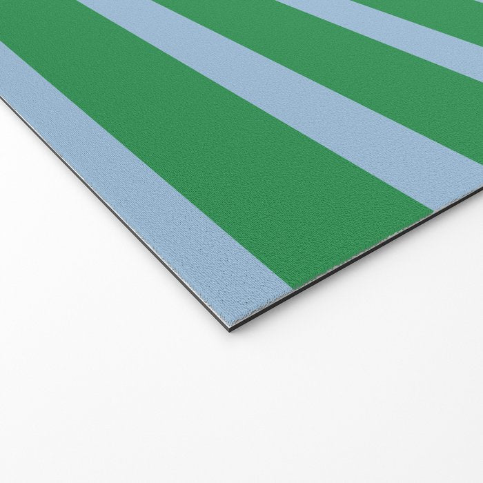 Mixed Stripe Pattern in Green, Pastel Pink, and Baby Blue Welcome Mat Gallery Image 2