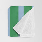 Mixed Stripe Pattern in Green, Pastel Pink, and Baby Blue Throw Blanket Gallery Image 3