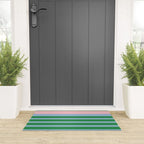 Mixed Stripe Pattern in Green, Pastel Pink, and Baby Blue Welcome Mat Gallery Image 3