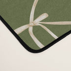 Bows & Ribbons Pattern XXII Dark Olive Green Desk Mat Gallery Image 4