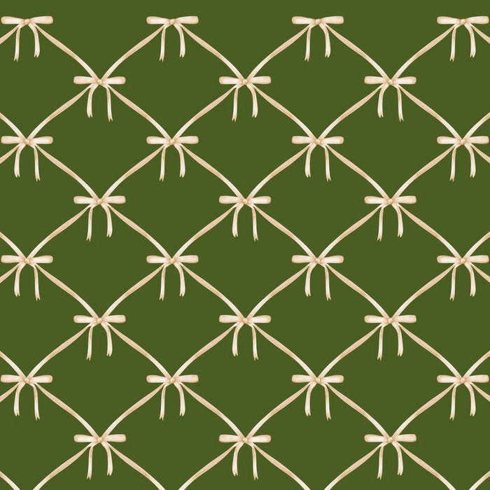 Bows & Ribbons Pattern XXII Dark Olive Green Coffee Mug Gallery Image 2