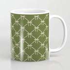 Bows & Ribbons Pattern XXII Dark Olive Green Coffee Mug Gallery Image 1