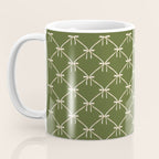 Bows & Ribbons Pattern XXII Dark Olive Green Coffee Mug Gallery Image 3