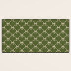 Bows & Ribbons Pattern XXII Dark Olive Green Desk Mat Gallery Image 3
