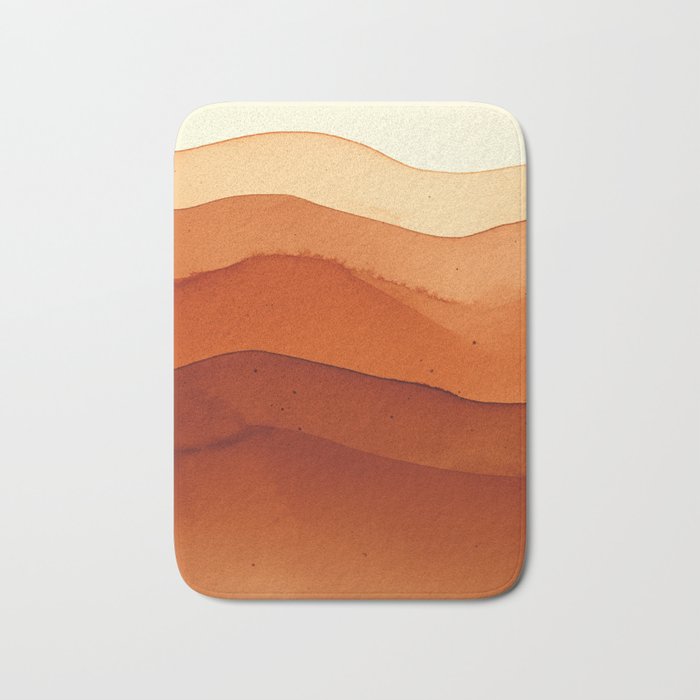 Burnt Orange Abstract Ombre Bath Mat Gallery Image 1