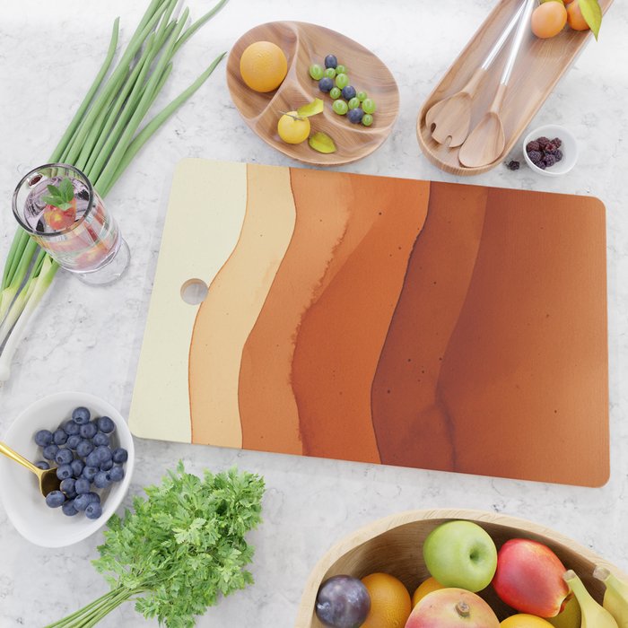 Burnt Orange Abstract Ombre Cutting Board Gallery Image 2