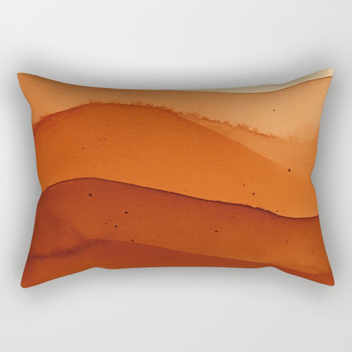 Burnt Orange Abstract Ombre Rectangular Pillow Gallery Image 2