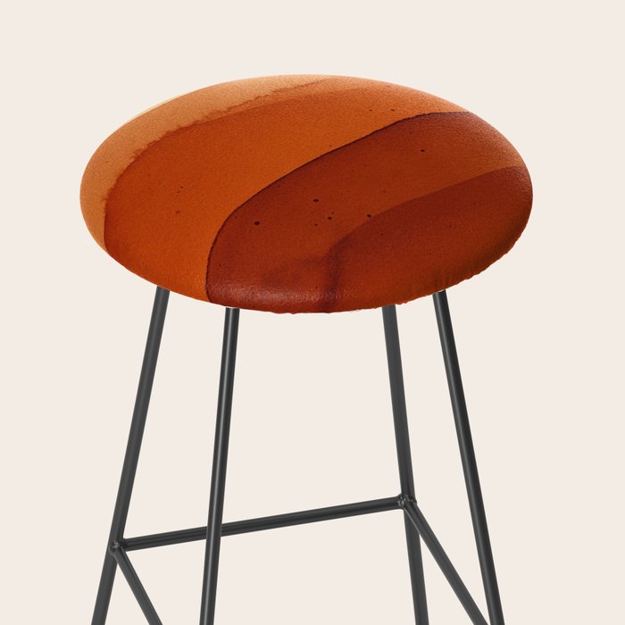 Burnt Orange Abstract Ombre Stool Gallery Image 2
