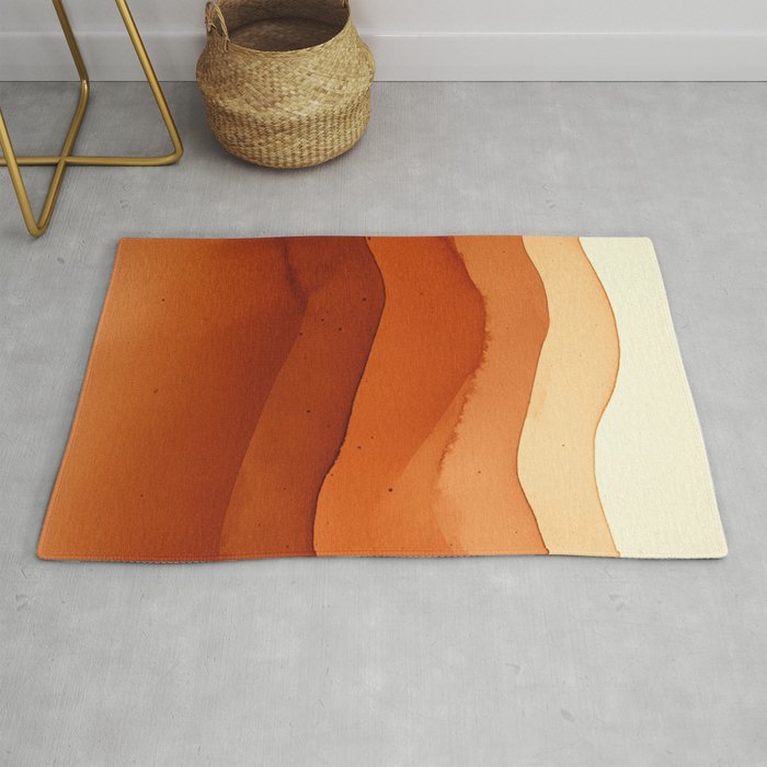 Burnt Orange Abstract Ombre Rug Gallery Image 1