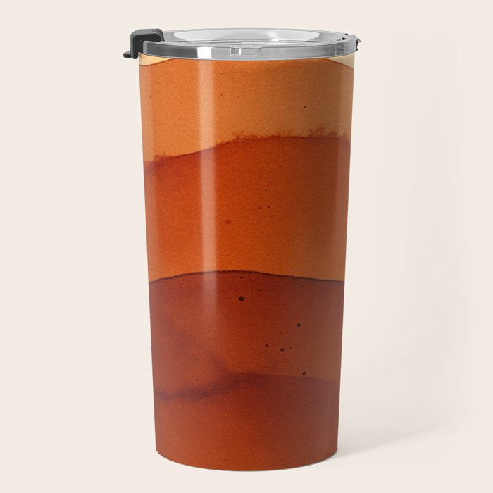 Burnt Orange Abstract Ombre Travel Mug Gallery Image 3