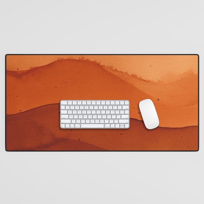 Burnt Orange Abstract Ombre Desk Mat Gallery Image 1