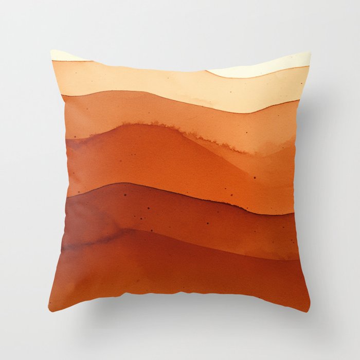 Burnt Orange Abstract Ombre Throw Pillow Gallery Image 1