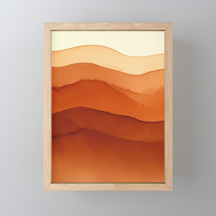 Burnt Orange Abstract Ombre Mini Art Print Gallery Image 1