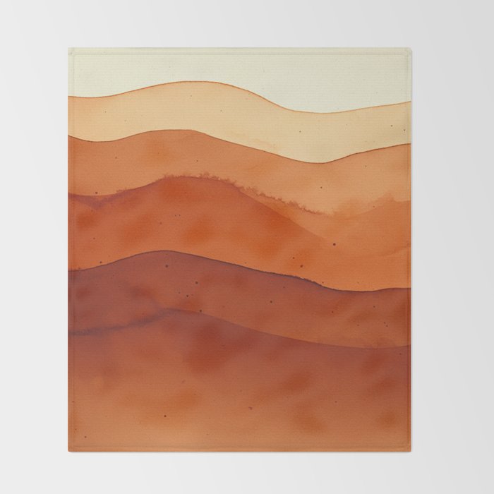 Burnt Orange Abstract Ombre Throw Blanket Gallery Image 2