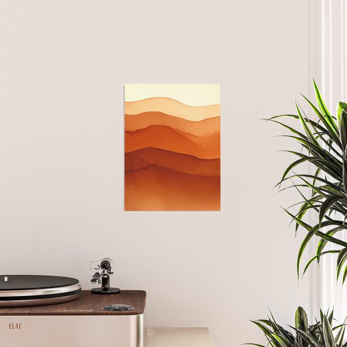 Burnt Orange Abstract Ombre Poster Gallery Image 2
