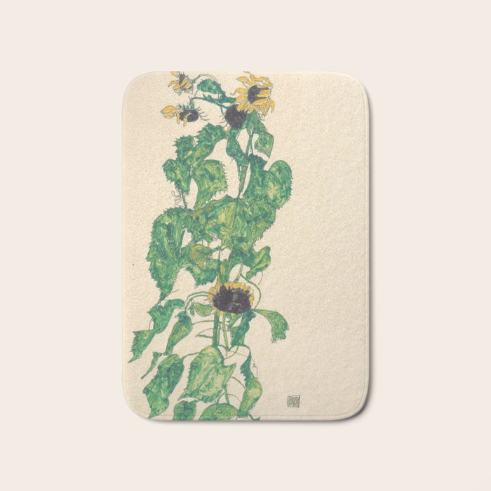 Egon Schiele "Sonnenblumen" Bath Mat Gallery Image 1