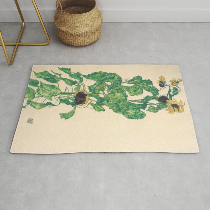 Egon Schiele "Sonnenblumen" Rug Gallery Image 1