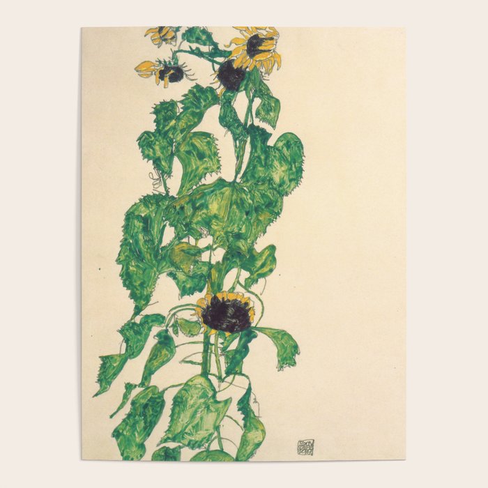 Egon Schiele "Sonnenblumen" Poster Gallery Image 1