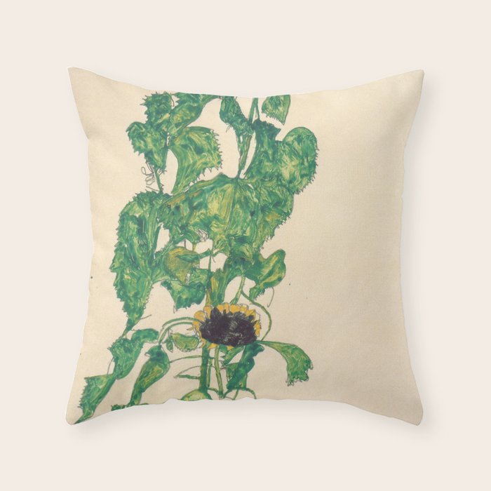 Egon Schiele "Sonnenblumen" Throw Pillow Gallery Image 6